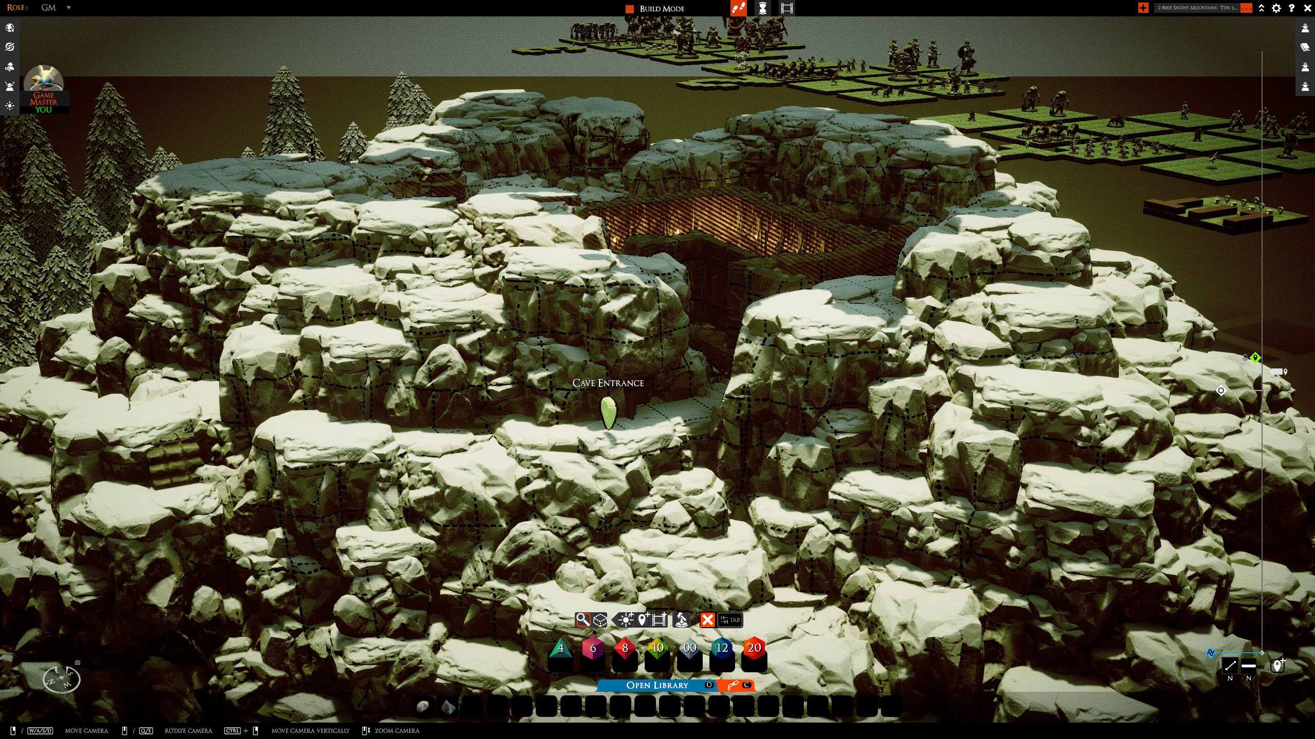 Snowy cliffs concealing the secret cave entrance