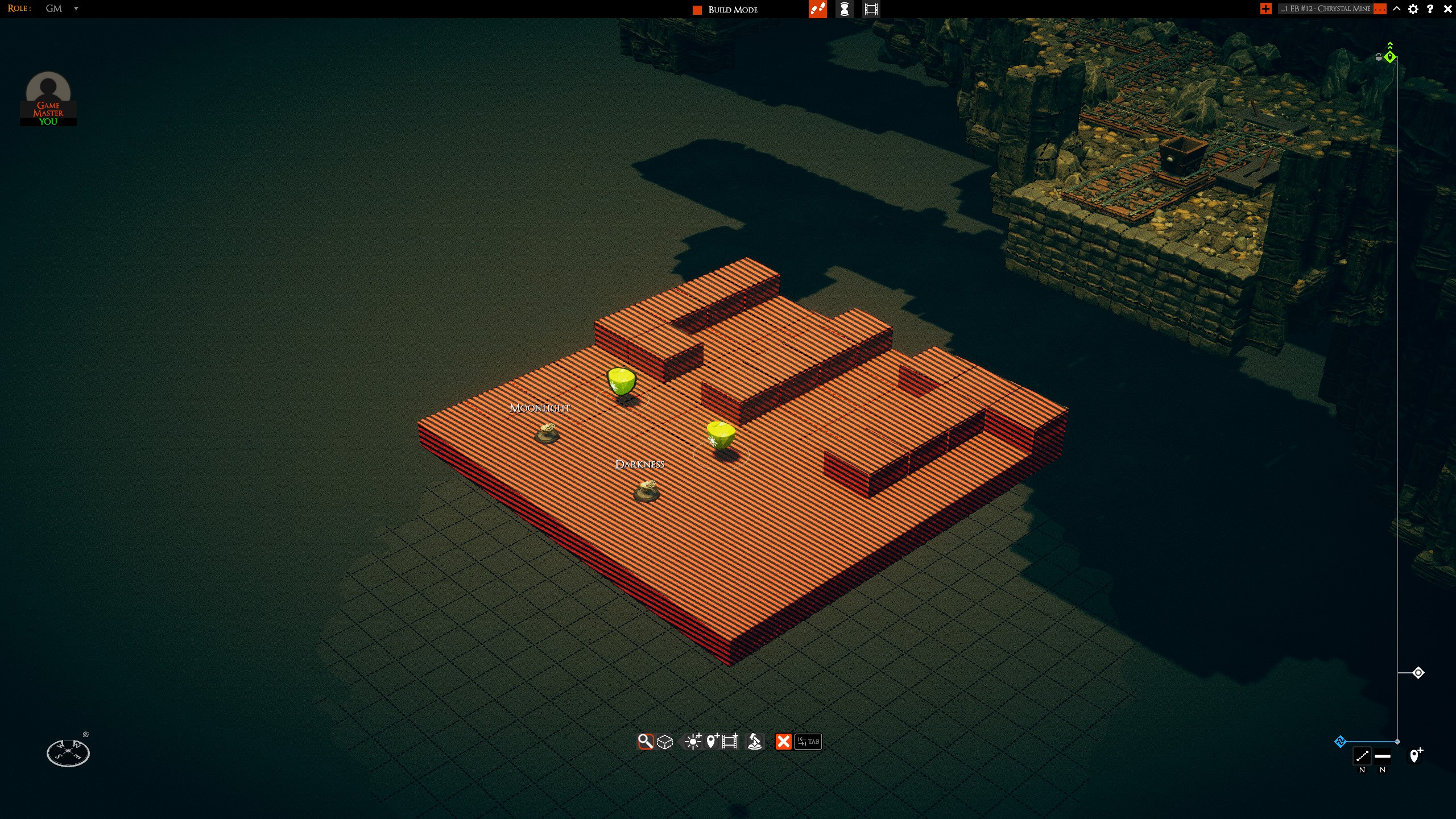 Environment blocks for setting the time of day beside the mine