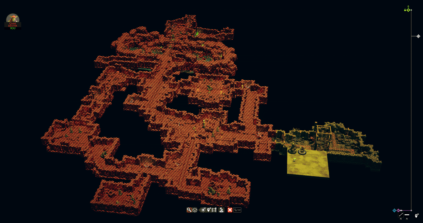 Hide volumes highlighted in red across the mines