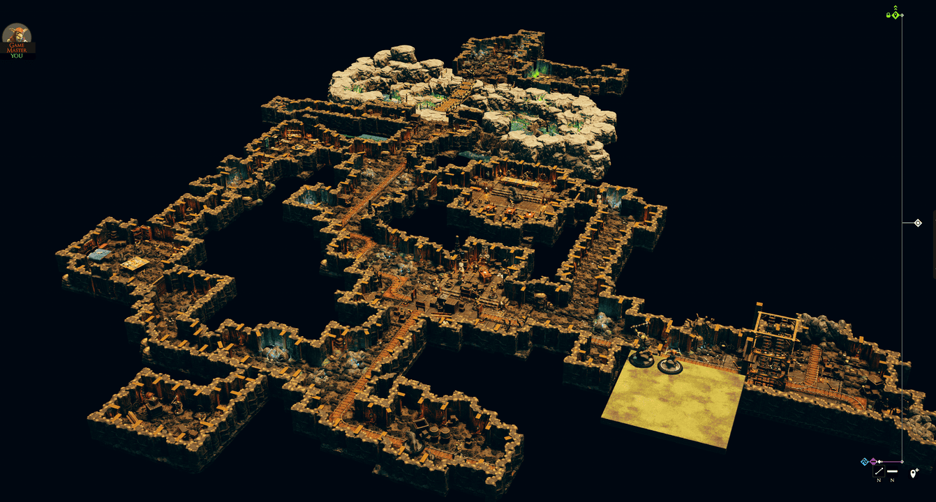 Overview of the sprawling mine tunnels and rooms