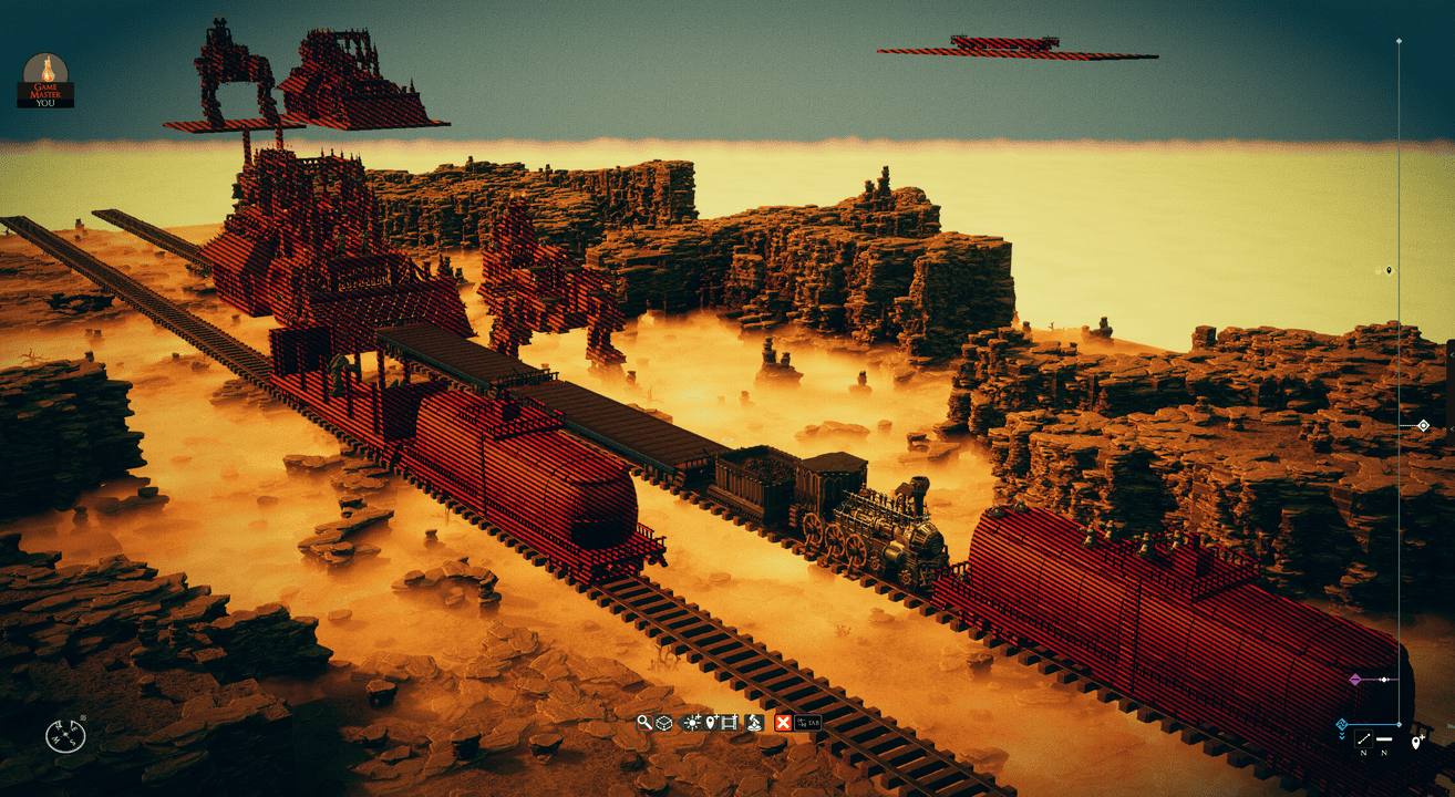 Hide volumes over the train cars, mech and bulldozer for each wave