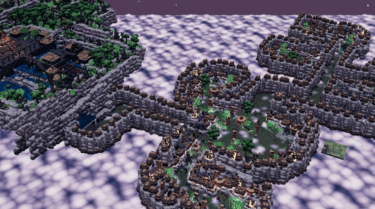 Overview of the sprawling jungle lair chambers and pools